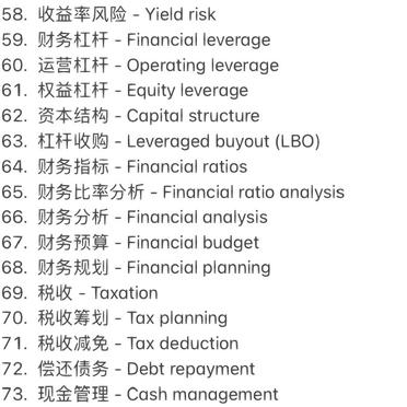 理财专业词汇及解释英语详解 理财专业词汇及解释英语